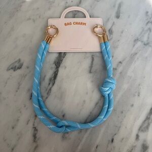 Anthropologie Bag Charm Blue Rope Chain with Gold Hardware 🪨 Climbing Inspired